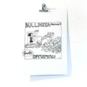 057BULLDOZER A4 aan de muur